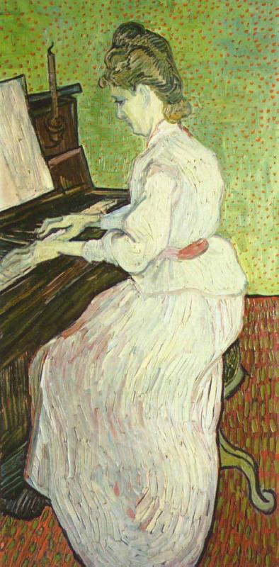 Vincent Van Gogh Mademoiselle Gachet am Klavier